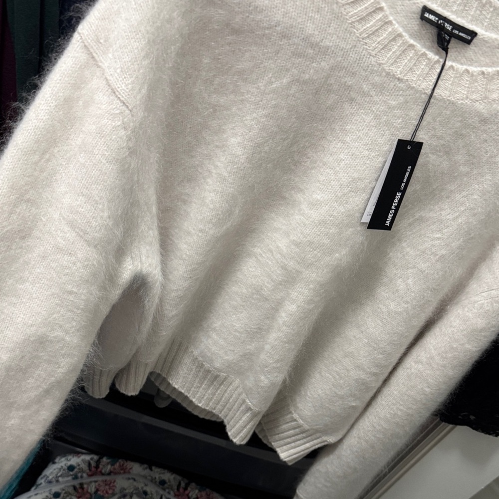 James Perse Cream Crew Neck Sweater